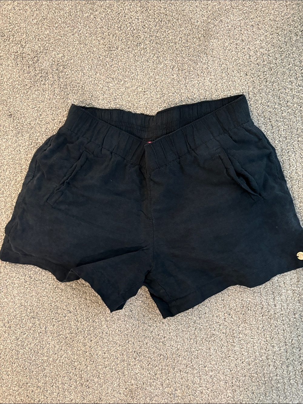 Lilly Pulitzer Black Linen Pull-On Shorts